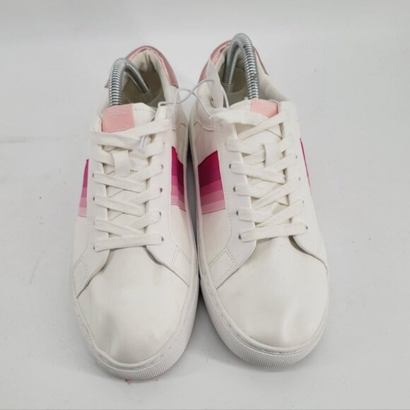 J. Crew White and Pink Women's Sneakers Size 8.5 - Picture 3 of 8